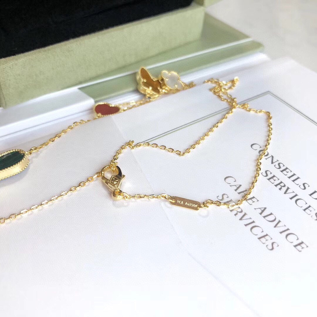 [✨ROSE✨]LUCKY SPRING 4 MOTIFS ROSE GOLD NECKLACE