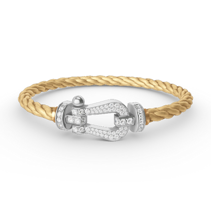 [✨ROSE✨]FORCE LARGE HORSESHOE FULL DIAMOND BRACELET SILVER