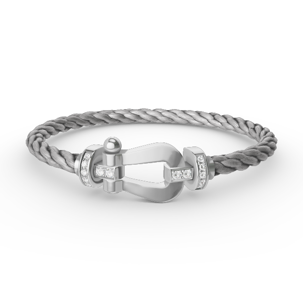 [✨ROSE✨]FORCE LARGE HORSESHOE HALF DIAMOND BRACELET SILVER