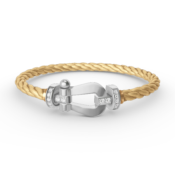 [✨ROSE✨]FORCE LARGE HORSESHOE HALF DIAMOND BRACELET SILVER