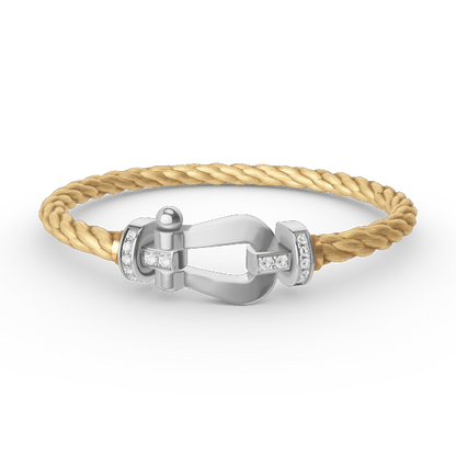 [✨ROSE✨]FORCE LARGE HORSESHOE HALF DIAMOND BRACELET SILVER