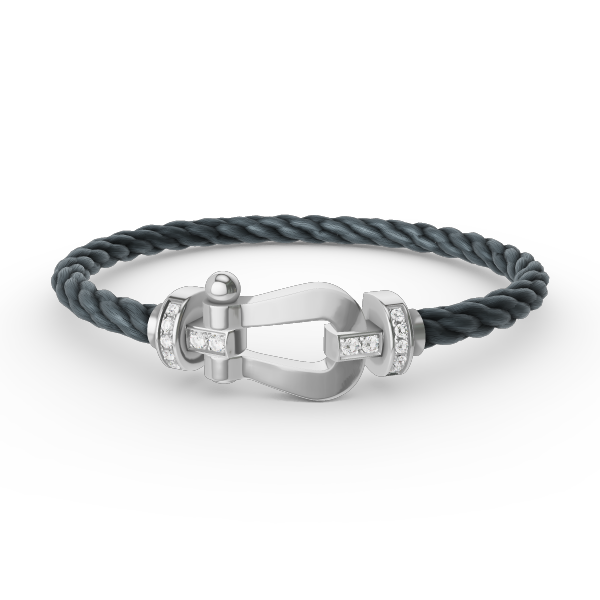 [✨ROSE✨]FORCE LARGE HORSESHOE HALF DIAMOND BRACELET SILVER