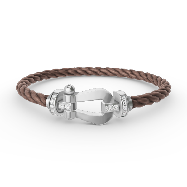 [✨ROSE✨]FORCE LARGE HORSESHOE HALF DIAMOND BRACELET SILVER