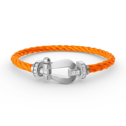 [✨ROSE✨]FORCE LARGE HORSESHOE HALF DIAMOND BRACELET SILVER