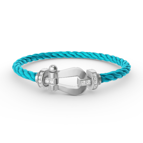 [✨ROSE✨]FORCE LARGE HORSESHOE HALF DIAMOND BRACELET SILVER