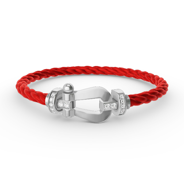[✨ROSE✨]FORCE LARGE HORSESHOE HALF DIAMOND BRACELET SILVER