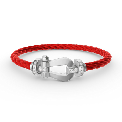 [✨ROSE✨]FORCE LARGE HORSESHOE HALF DIAMOND BRACELET SILVER