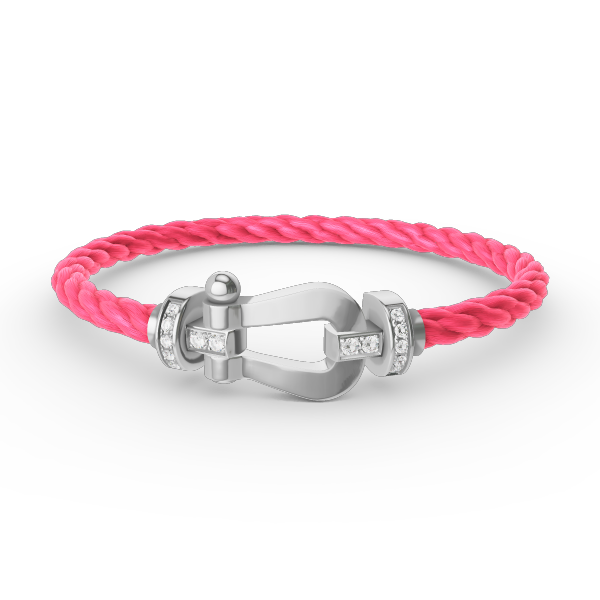 [✨ROSE✨]FORCE LARGE HORSESHOE HALF DIAMOND BRACELET SILVER