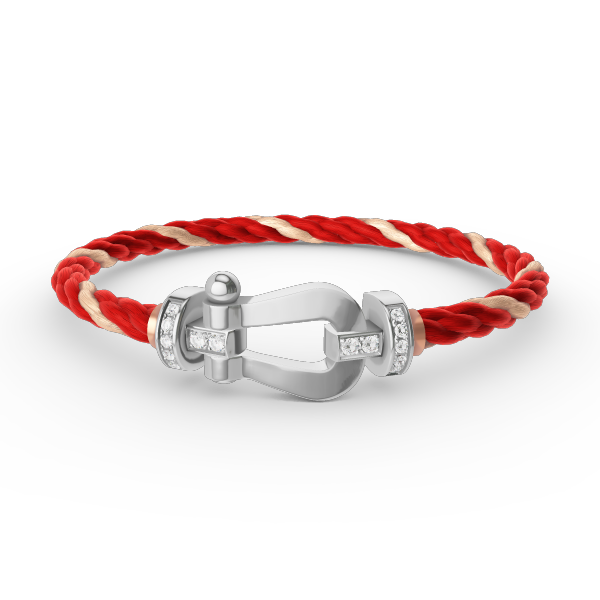 [✨ROSE✨]FORCE LARGE HORSESHOE HALF DIAMOND BRACELET SILVER