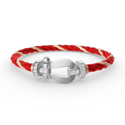 [✨ROSE✨]FORCE LARGE HORSESHOE HALF DIAMOND BRACELET SILVER