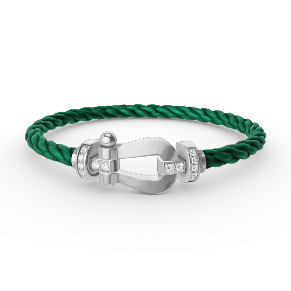 [✨ROSE✨]FORCE LARGE HORSESHOE HALF DIAMOND BRACELET SILVER