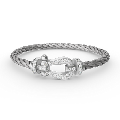 [✨ROSE✨]FORCE LARGE HORSESHOE FULL DIAMOND BRACELET SILVER