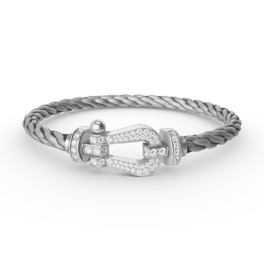 [✨ROSE✨]FORCE LARGE HORSESHOE FULL DIAMOND BRACELET SILVER