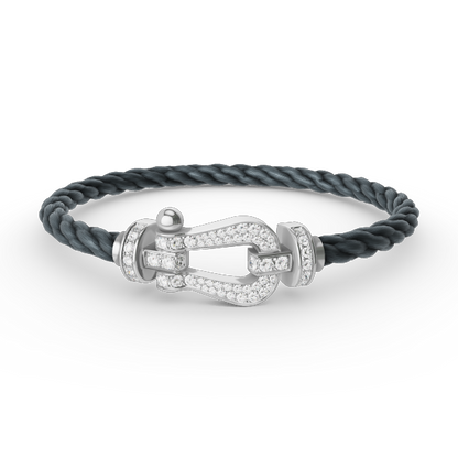 [✨ROSE✨]FORCE LARGE HORSESHOE FULL DIAMOND BRACELET SILVER