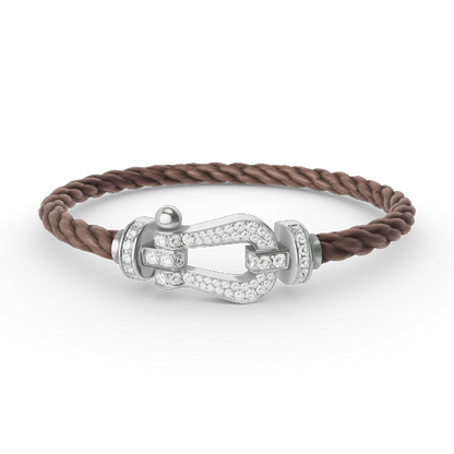 [✨ROSE✨]FORCE LARGE HORSESHOE FULL DIAMOND BRACELET SILVER