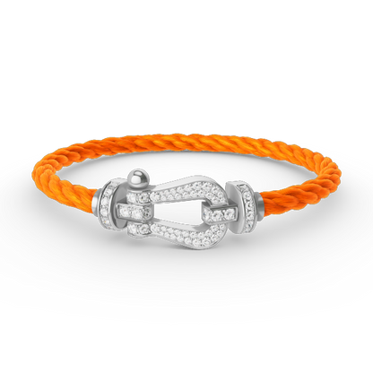 [✨ROSE✨]FORCE LARGE HORSESHOE FULL DIAMOND BRACELET SILVER