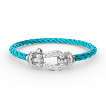 [✨ROSE✨]FORCE LARGE HORSESHOE FULL DIAMOND BRACELET SILVER