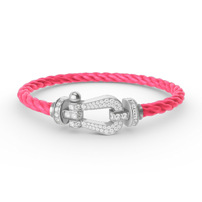 [✨ROSE✨]FORCE LARGE HORSESHOE FULL DIAMOND BRACELET SILVER