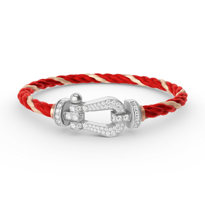 [✨ROSE✨]FORCE LARGE HORSESHOE FULL DIAMOND BRACELET SILVER