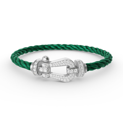 [✨ROSE✨]FORCE LARGE HORSESHOE FULL DIAMOND BRACELET SILVER