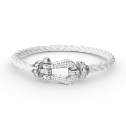 [✨ROSE✨]FORCE LARGE HORSESHOE FULL DIAMOND BRACELET SILVER