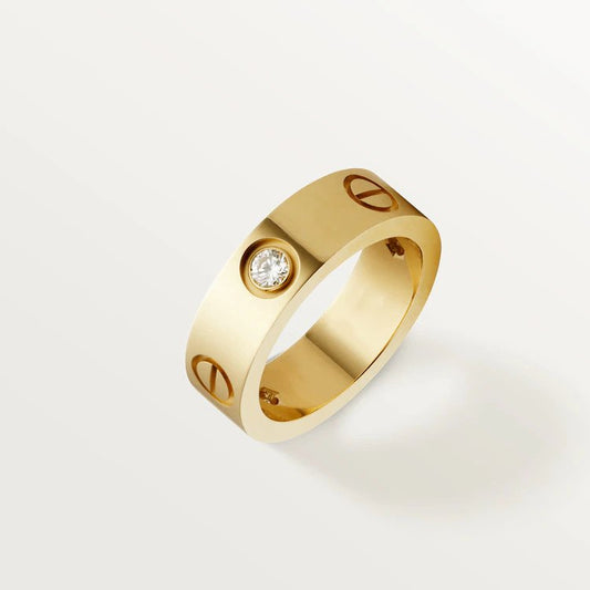 [✨ROSE✨]LOVE RING 5.5MM 3 DIAMONDS PINK GOLD