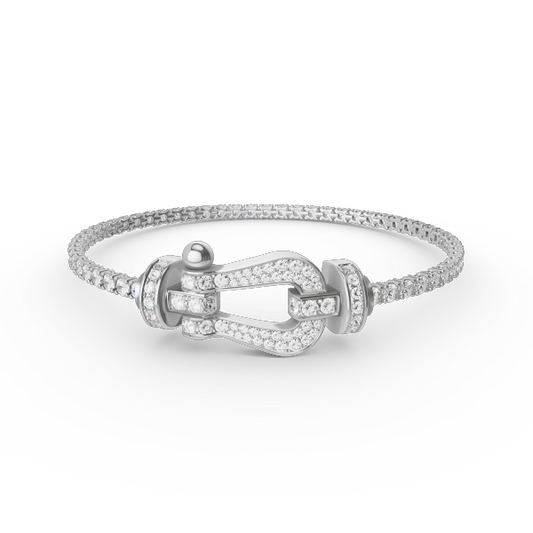 [✨ROSE✨]FORCE  LARGE HORSESHOE FULL DIAMOND TENNIS BRACELET