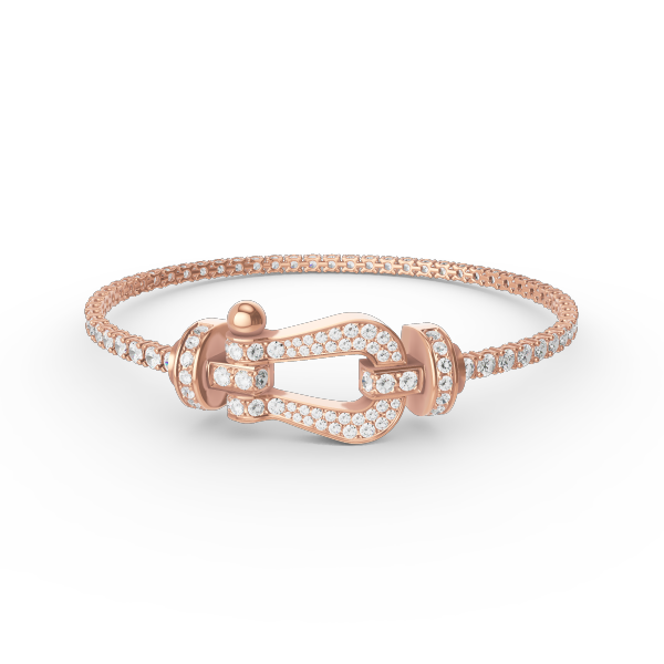 [✨ROSE✨]FORCE  LARGE HORSESHOE FULL DIAMOND TENNIS BRACELET