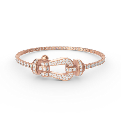 [✨ROSE✨]FORCE  LARGE HORSESHOE FULL DIAMOND TENNIS BRACELET