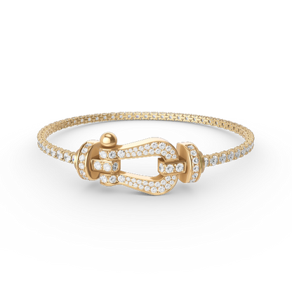 [✨ROSE✨]FORCE  LARGE HORSESHOE FULL DIAMOND TENNIS BRACELET